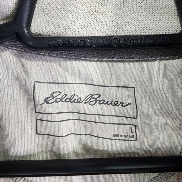 Mens Heather Gray Eddie Bauer Sweatshirt 1/4 Zip Long Sleeve Mock Neck L - Picture 4 of 9